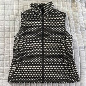 Talbots Black and White Polka Dot Vest